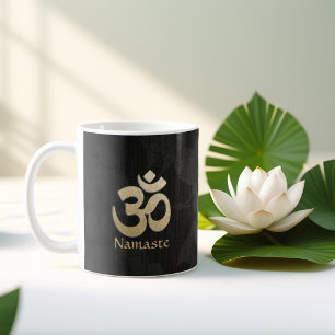 Zwart & Goud OM Symbool Yoga Meditatie instructeur Koffiemok
