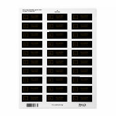Zwart & Goud Omlijnd Monogram Retouradreslabel Etiket (Full Sheet)