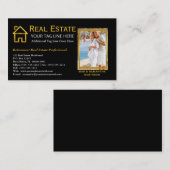 Zwart | Goud onroerend goed hypotheek onroerend go Visitekaartje (Voorkant / Achterkant)