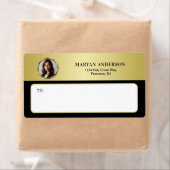 Zwart & goud ontwerp, Logo of foto in gouden cirke Etiket (Insitu)