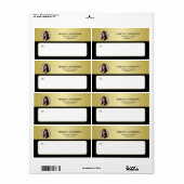 Zwart & goud ontwerp, Logo of foto in gouden cirke Etiket (Full Sheet)