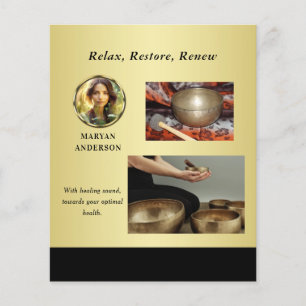 Zwart & goud ontwerp, Logo of foto in gouden cirke Flyer