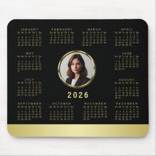 Zwart & goud ontwerp, Logo of foto in gouden cirke Muismat
