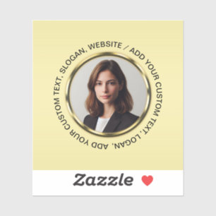 Zwart & goud ontwerp, Logo of foto in gouden cirke Sticker