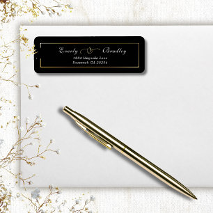 Zwart Goud Ontwerper Frame Elegant Retouradres Etiket