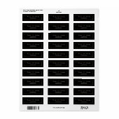 Zwart Goud Ontwerper Frame Elegant Retouradres Etiket (Full Sheet)