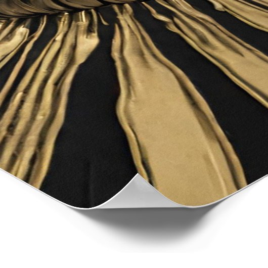 Zwart Goud Oog Muur Art Poster (Hoek)