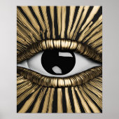 Zwart Goud Oog Muur Art Poster (Voorkant)
