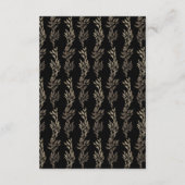 Zwart Goud op Ebony Botanische Monogram Bruiloft Informatiekaartje (Achterkant)