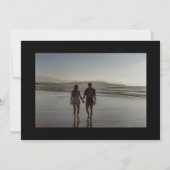 Zwart Goud op Ebony Botanische Monogram Bruiloft Save The Date (Achterkant)