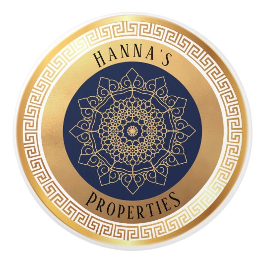 Zwart goud op maat keramische knop (Voorkant)