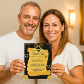 Zwart & Goud Oude Scroll 50ste bruiloft Jubileum Bedankkaart