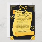 Zwart & Goud Oude Scroll 50ste bruiloft Jubileum Bedankkaart (Voorkant)