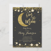 Zwart goud over het maan Baby shower Kaart (Voorkant)