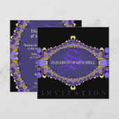 Zwart Goud Paarse kant Gotische middeleeuwse bruil Kaart (Voorkant / Achterkant)