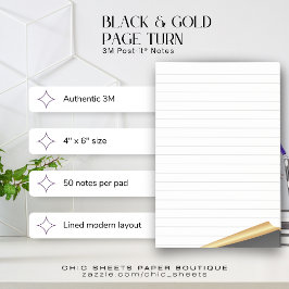 Zwart & Goud Pagina Omgeslagen 3M Post-it® Notitie Notes