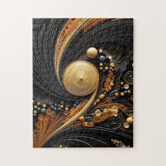 Zwart & Goud Papier Quill Puzzel Legpuzzel