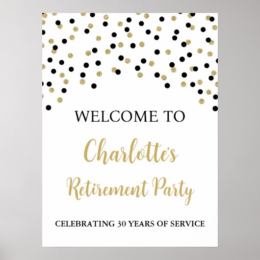 Zwart Goud Pensioen Partij Custom 18x24 Poster (Voorkant)