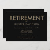 Zwart & Goud Pensioen Partij Kaart (Voorkant / Achterkant)