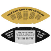 Zwart, goud, persoonlijk Football met Afbeelding (Panelen)