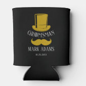 Zwart Goud Pet snor Gentleman Groomsmen Gift Blikjeskoeler (Achterkant)