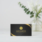 Zwart & Goud Pickleball Coach Visitekaartje (Staand voorkant)