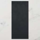 Zwart & Goud Pioen Trouw Menu Kaart (Achterkant)
