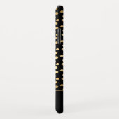 Zwart - Goud Polka Dot Patroon Monogram Case-Mate iPhone Case (Achterkant/rechts)