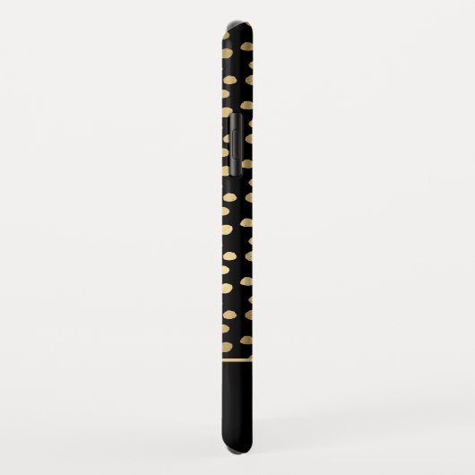 Zwart - Goud Polka Dot Patroon Monogram Case-Mate iPhone Case (Achterkant/rechts)