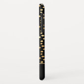 Zwart - Goud Polka Dot Patroon Monogram Case-Mate iPhone Case (Achterkant/links)