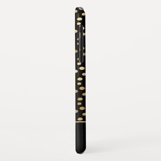 Zwart - Goud Polka Dot Patroon Monogram Case-Mate iPhone Case (Achterkant/links)