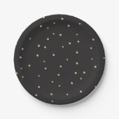 Zwart & Goud polkadot Wegwerp Party Papier Bord (Voorkant)