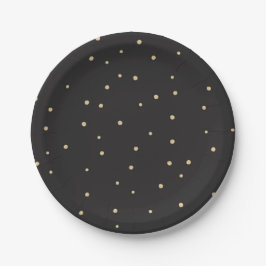 Zwart & Goud polkadot Wegwerp Party Papier Bord