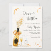 Zwart Goud Poppin Flessen Champagne Baby shower Kaart (Voorkant)