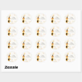 Zwart Goud Poppin Flessen Champagne Baby shower Ronde Sticker (Vel)