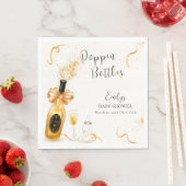 Zwart Goud Poppin Flessen Champagne Baby shower Servet (Insitu)