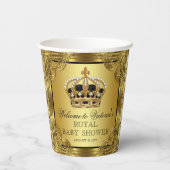 Zwart Goud Prince Baby shower Papieren Bekers (Achterkant)