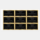 Zwart & Goud Product Ingrediënten Jar Waterdicht Labels (Vel)