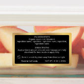 Zwart & Goud Product Ingrediënten Jar Waterdicht Labels (Aangebracht)