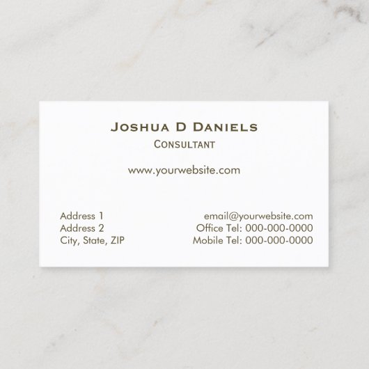 Zwart Goud Professioneel Consultant Visitekaartje (Achterkant)