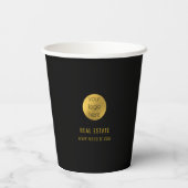 Zwart Goud Professioneel Makelaardij Zakelijk Papieren Bekers (Achterkant)