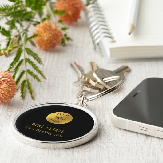 Zwart Goud Professioneel Makelaardij Zakelijk Sleutelhanger (Zijkant)