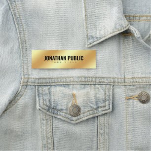Zwart Goud Professionele Sjabloon Modern Elegant Naamplaatje
