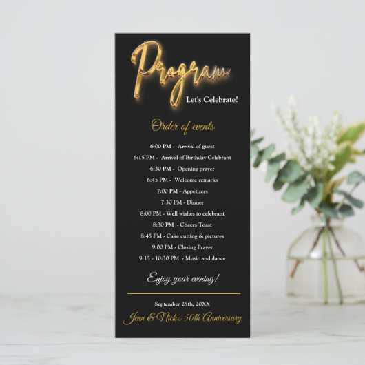 Zwart & Goud Programma 3d Goud Tex Minimalistisch  (Staand voorkant)