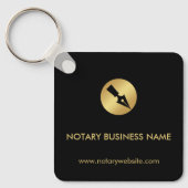 Zwart & Goud Promotie Notaris Logo Business Sleutelhanger (Voorkant)