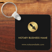 Zwart & Goud Promotie Notaris Logo Business Sleutelhanger (Voorkant)