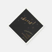 Zwart Goud Proost 40e 50e 60e Verjaardagsfeestje Servet (Hoek)