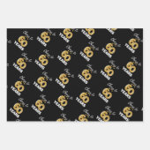 Zwart Goud Proost 60 Jaar Verjaardag Inpakpapier Vel (Voorkant 3)