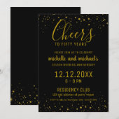 Zwart Goud Proost Op 50 Jaar Gouden Jubileum Kaart (Voorkant / Achterkant)