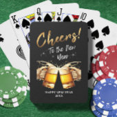 Zwart & Goud Proost op New Years Eve Party 2024 Pokerkaarten